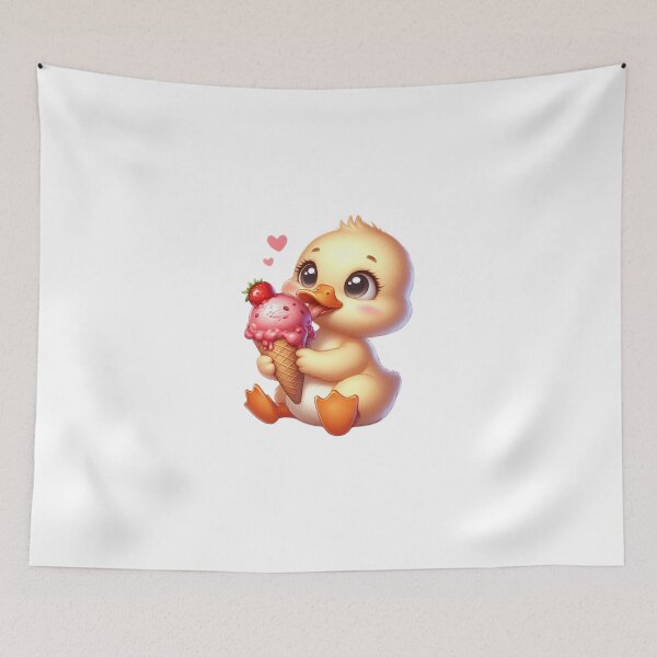 Item preview, Baby Duckling with Strawberry Ice Cream designed and sold by Confuzz1ed.