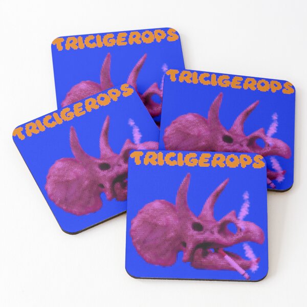 Item preview, Pixelated Triceratops Smoking – Retro Dinosaur Bitmap Aesthetic Design designed and sold by judepsd.