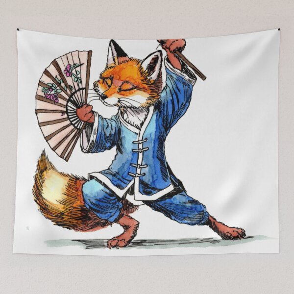 Item preview, Fan Tai Chi Fox designed and sold by Scribbles & Doodles by Jinx.
