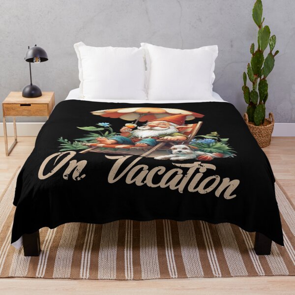 Item preview, On Vacation – Funny Gnome Relaxing with Cocktail and Dog Summer Design designed and sold by Dantin.