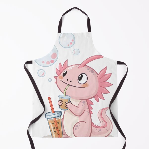 Item preview, Axolotl with boba tea designed and sold by DuskTillDown.