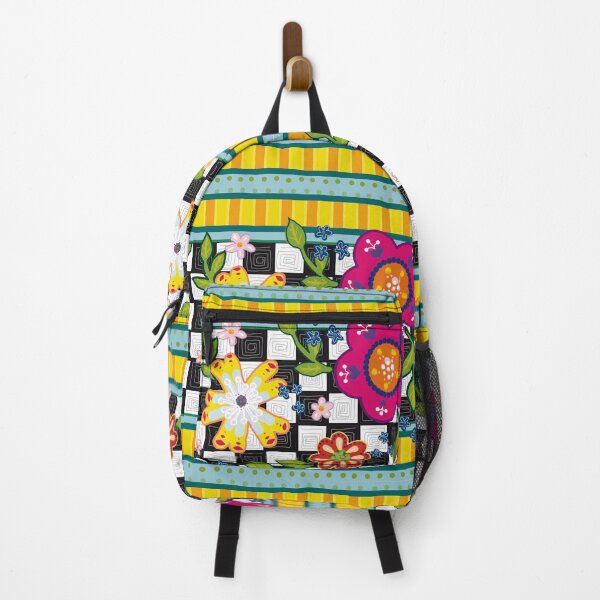 Item preview, Colorful flowers on checkers designed and sold by Lemnisc8te.