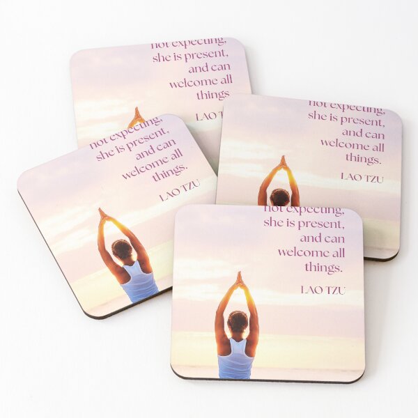 Item preview, Beach Yoga Sunrise Quote – Lao Tzu Stillness designed and sold by tonyknott.