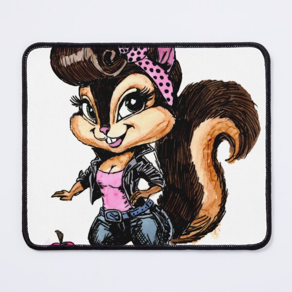 Item preview, Pink Lady Rockabilly Squirrel designed and sold by Scribbles & Doodles by Jinx.