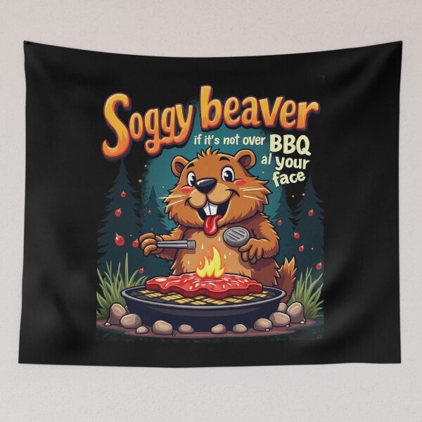 Item preview, Soggy Beaver BBQ: Experience the ultimate messy eating adventure! If your face isn't covered in delicious sauce, you're not doing it right. designed and sold by MIMSCorneR.