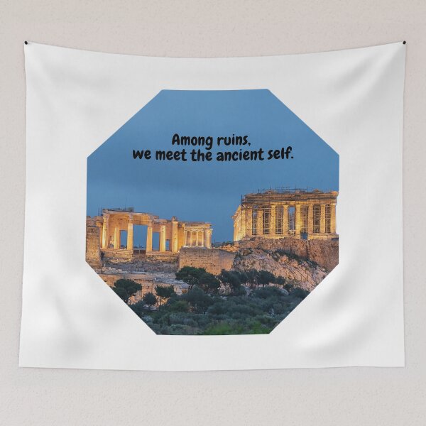 Item preview, Ancient Greece Digital Art – Among Ruins, We Meet the Ancient Self designed and sold by Creative-Tribe.