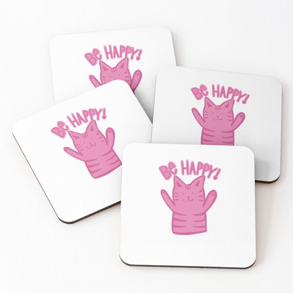 Item preview, Be Happy Kitty — Pink designed and sold by StickyPopp.