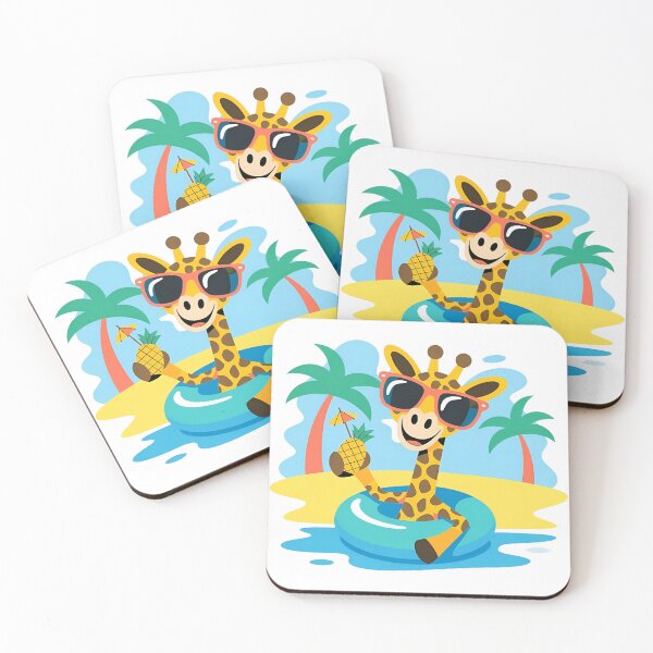 Item preview, Chillin' Giraffe with Pineapple Drink designed and sold by Crafted.ink.