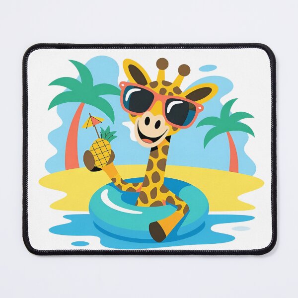 Item preview, Chillin' Giraffe with Pineapple Drink designed and sold by Crafted.ink.