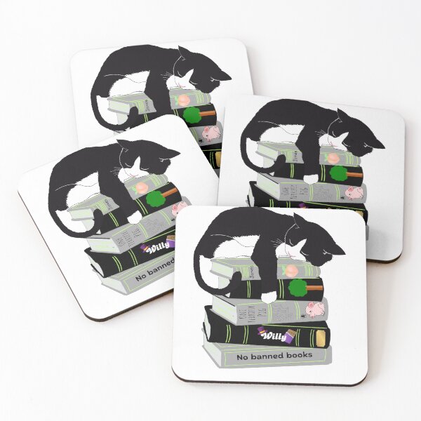 Item preview, Cat, no banned books designed and sold by paintedblackcat.