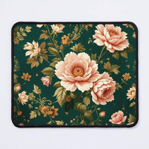 Item preview, Elegant Peony Garden in Deep Green Harmony designed and sold by semenol.