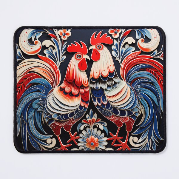 Item preview, Folk Art Dala Roosters – Scandinavian Inspired Vibrant Design designed and sold by Kristylynn757.