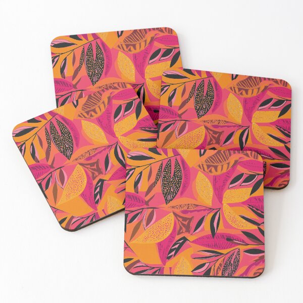 Item preview, Tropical Heatwave: Abstract Jungle Leaves in Neon Fire designed and sold by Espinoza Creative.
