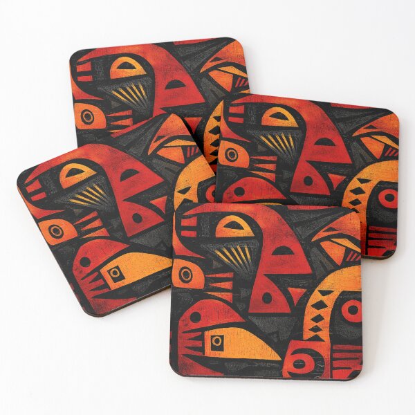Item preview, Totems of Flame: Abstract Tribal Guardians designed and sold by Espinoza Creative.
