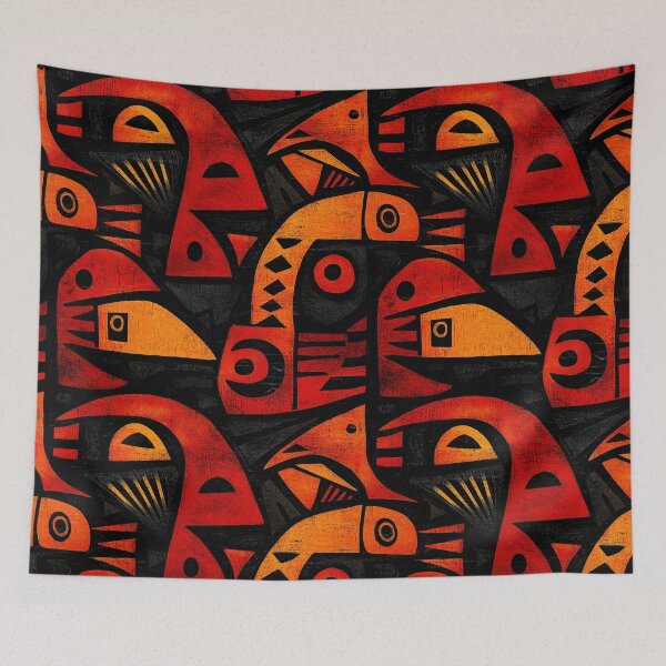 Item preview, Totems of Flame: Abstract Tribal Guardians designed and sold by Espinoza Creative.