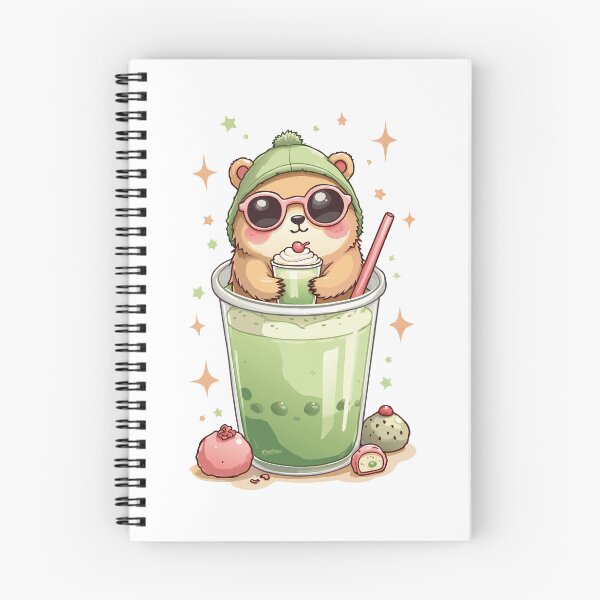 Item preview, Kawaii Bear in Matcha Bubble Tea Cup designed and sold by FiesterArt.