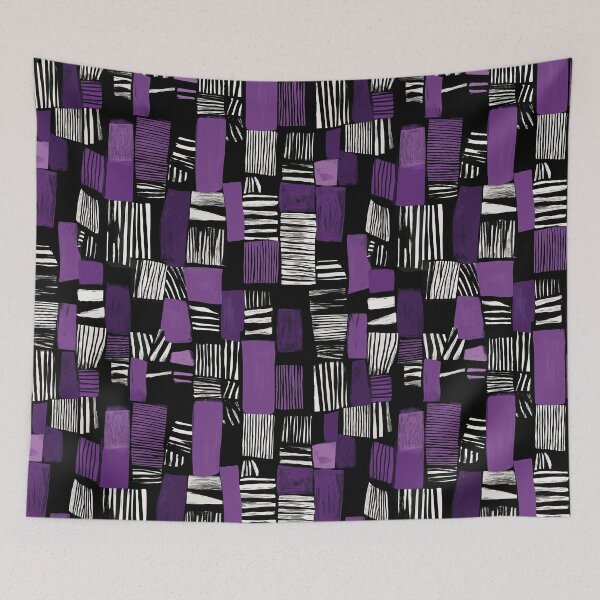 Item preview, Midnight Rhythm: Abstract Linework in Violet and Ink designed and sold by Espinoza Creative.