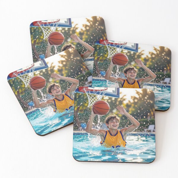 Item preview, Boy Playing Basketball In a Swimming Pool designed and sold by Maria Dryfhout.