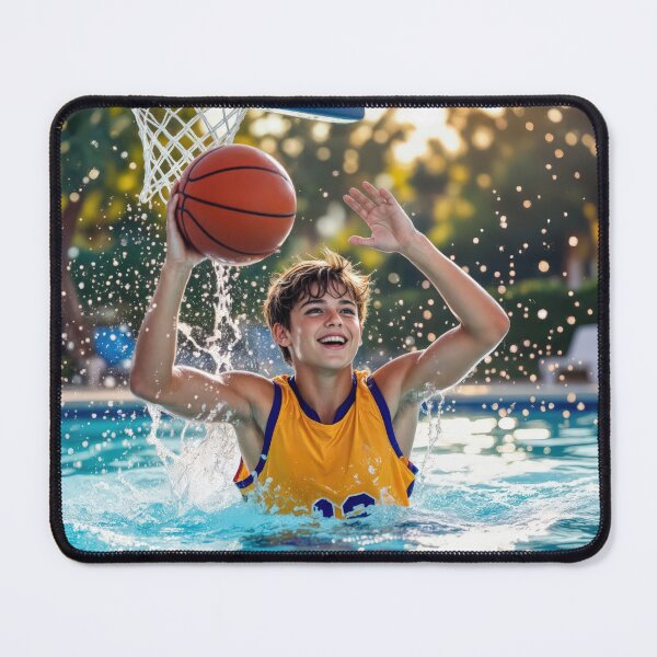 Item preview, Boy Playing Basketball In a Swimming Pool designed and sold by Maria Dryfhout.