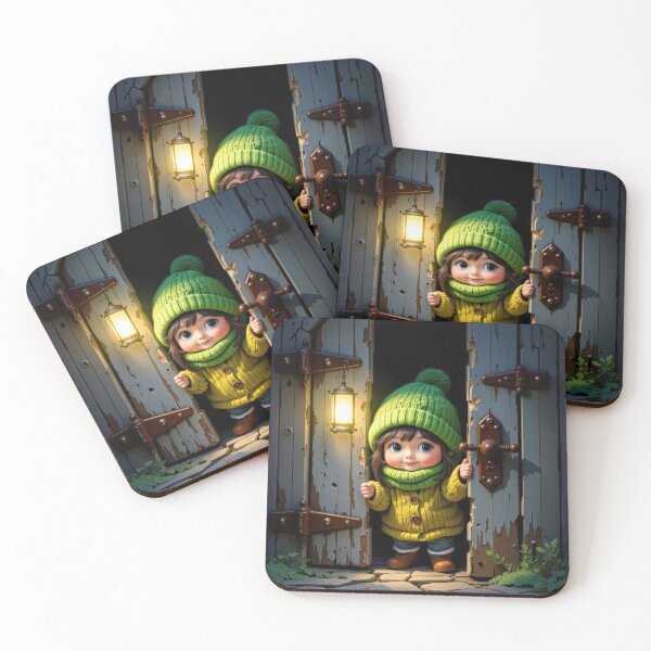 Item preview, Cute Girl Munchkin Peeking From a Door designed and sold by Maria Dryfhout.