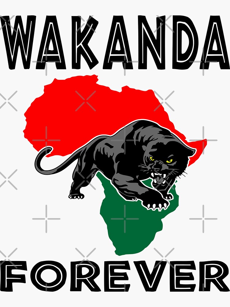 Thumbnail 3 of 3, Sticker, Wakanda Forever Panther designed and sold by EthosWear.