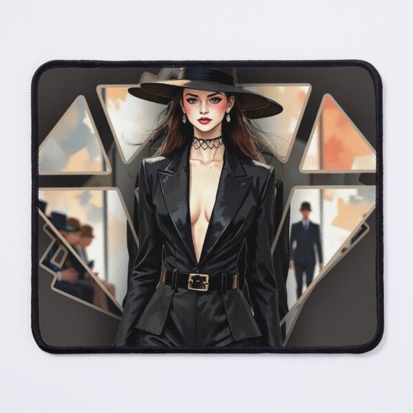 Item preview, A woman in a black suit and hat, style mix designed and sold by B.P.Fashion.