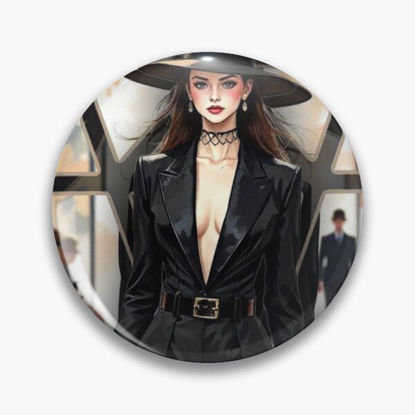 Item preview, A woman in a black suit and hat, style mix  designed and sold by B.P.Fashion.