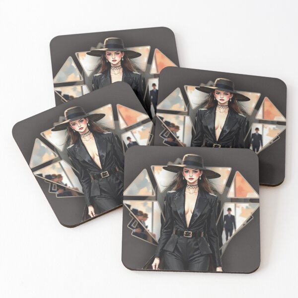 Item preview, A woman in a black suit and hat, style mix  designed and sold by B.P.Fashion.