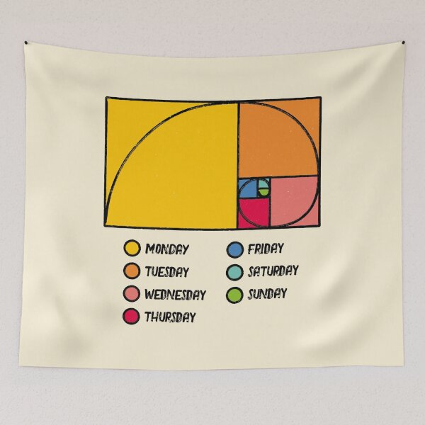 Item preview, Week Day Graph Monday Golden Ratio by Tobe Fonseca designed and sold by Tobe Fonseca®.