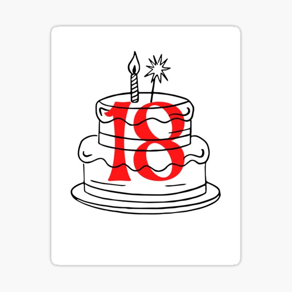 Item preview, 18 Birthday Cake designed and sold by FestivityVibes.