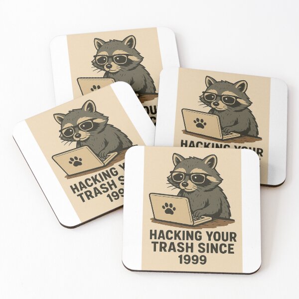 Item preview, Funny Raccoon Hacker – Hacking Your Trash Since 1999 designed and sold by JuliJoy.