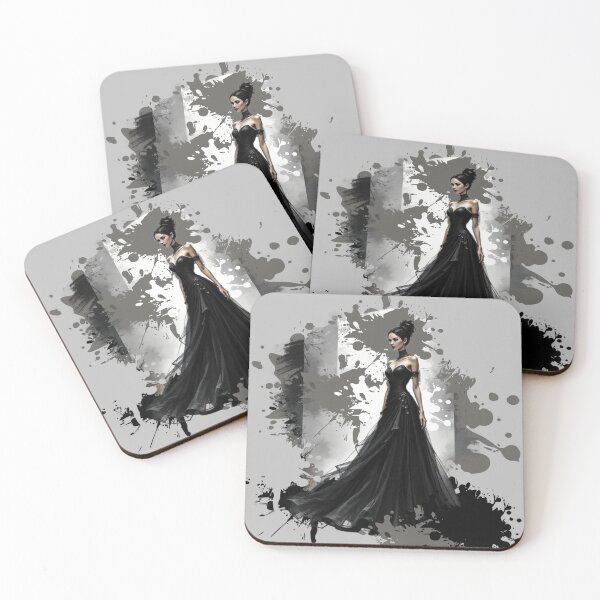 Item preview, A drawing of a woman in a black dress designed and sold by B.P.Fashion.