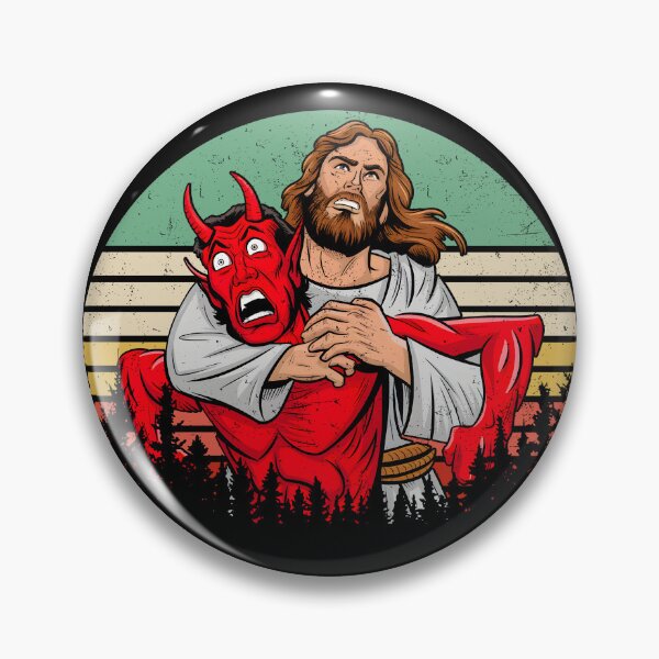 Item preview, Jesus wrestling Satan designed and sold by SushiAnn.