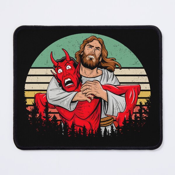 Item preview, Jesus wrestling Satan designed and sold by SushiAnn.