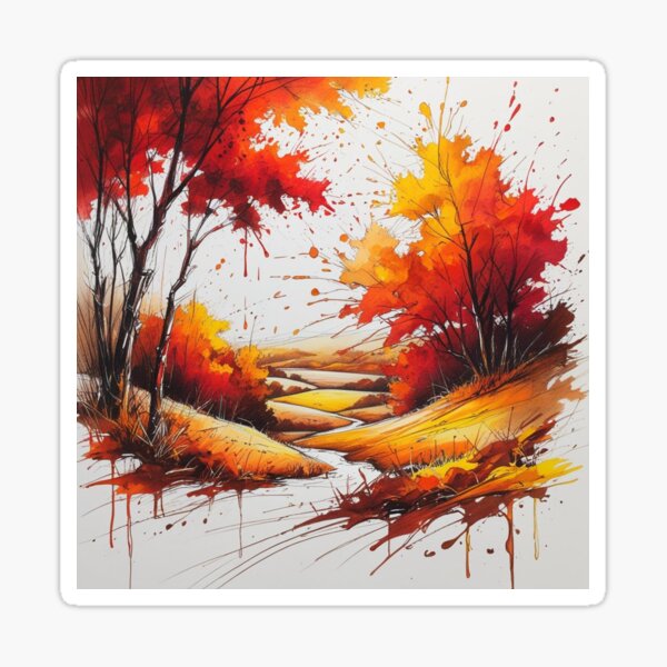 Item preview, Abstract Autumn Forest Landscape designed and sold by Uniquely Yours.