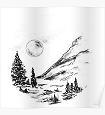 Sketch 81 - Ink Landscape Poster