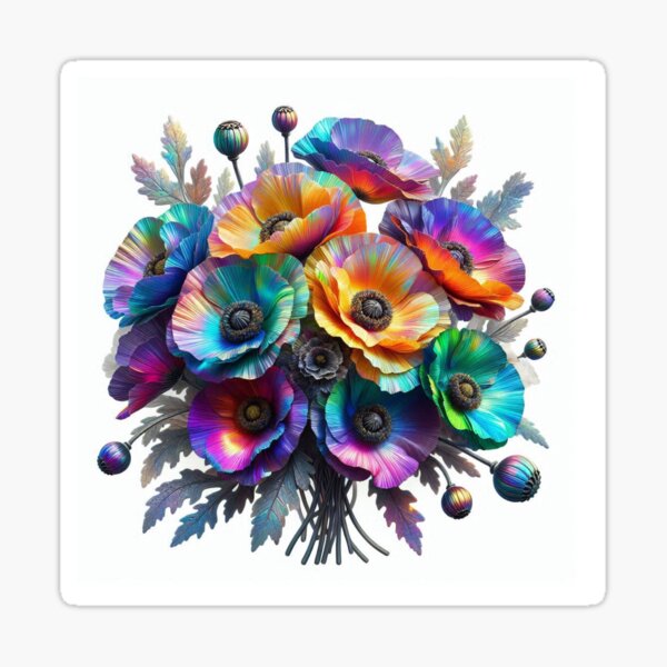 Item preview, Bunch of Rainbow Poppies designed and sold by PoppyMargotts.