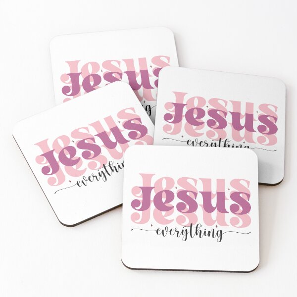 Item preview, Jesus Everything retro hand lettered pink purple black designed and sold by Christian Apparel, Decor and More.