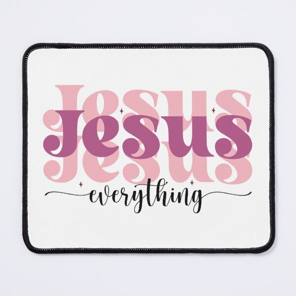 Item preview, Jesus Everything retro hand lettered pink purple black designed and sold by Christian Apparel, Decor and More.