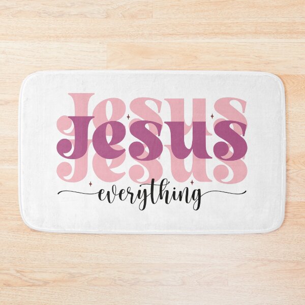 Item preview, Jesus Everything retro hand lettered pink purple black designed and sold by Christian Apparel, Decor and More.