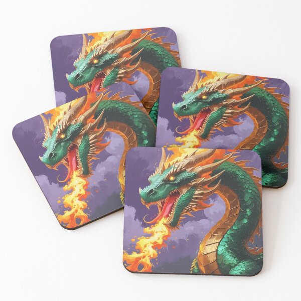 Item preview, Dragons breathing fire design designed and sold by AKANKEDESIGN.