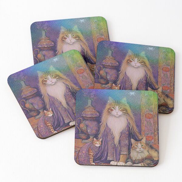 Item preview, Cats in Purple and Paisley designed and sold by Lisa Marie Mercer.