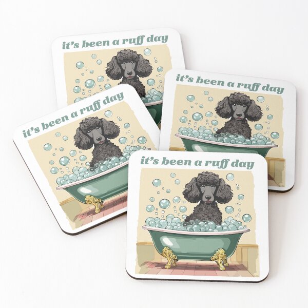 Item preview, It's been a ruff day - standard poodle in a bubble bath designed and sold by ScribbL-ScrabbL.
