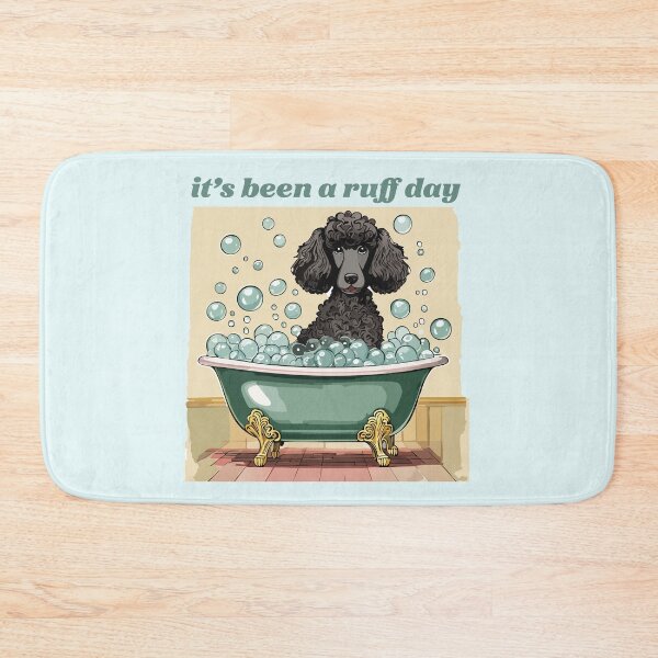 Item preview, It's been a ruff day - standard poodle in a bubble bath designed and sold by ScribbL-ScrabbL.