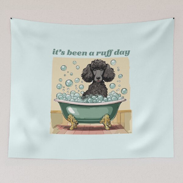 Item preview, It's been a ruff day - standard poodle in a bubble bath designed and sold by ScribbL-ScrabbL.
