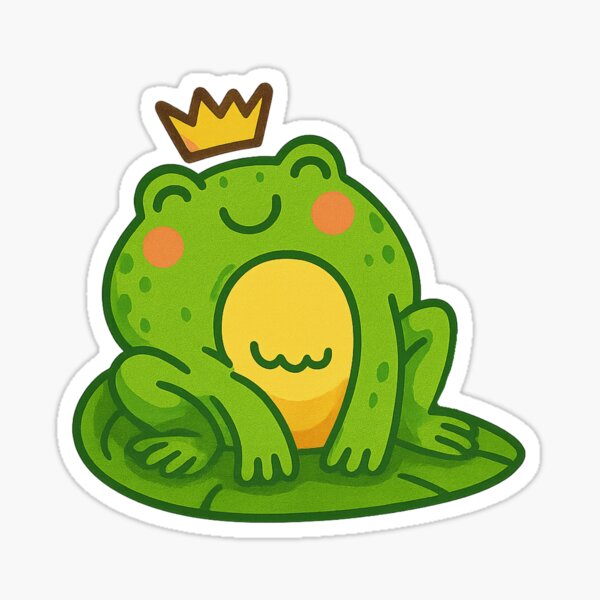 Item preview, Happy Frog Prince Sticker designed and sold by CanSparkleArt.