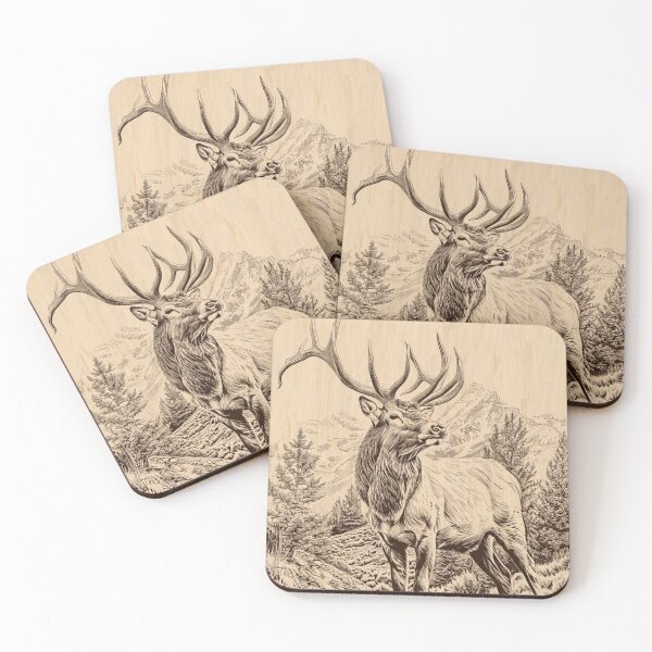 Item preview, Elk sketch tshirt designed and sold by Minerbetter.