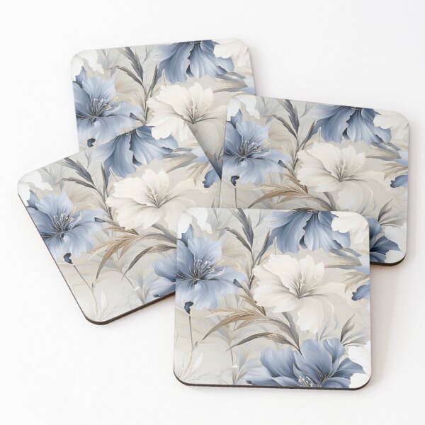 Item preview, Pretty Blue and White Dianthus Flowers designed and sold by WatercolorLane.