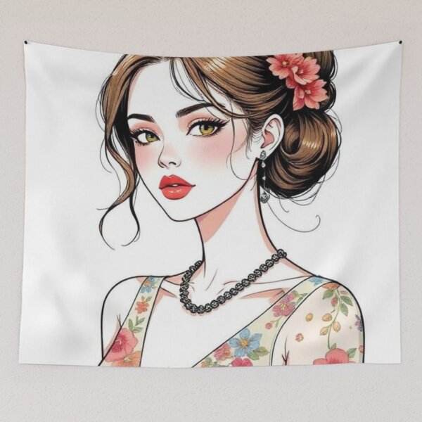 Item preview, A woman with a flower in her hair,  designed and sold by B.P.Fashion.