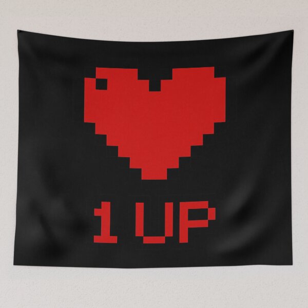 Item preview, 1UP Heart Pixel Art - Retro Gaming Love Extra Life Power Up designed and sold by CreativeVisionsHub.